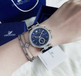 Buy Shop Swarovski Era Journey Blue Dial Blue Leather Strap Watch for Women - 5479239 USA Online