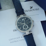 Buy Shop Swarovski Era Journey Blue Dial Blue Leather Strap Watch for Women - 5479239 USA Online