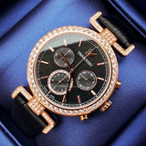 Buy Shop Swarovski Era Journey Chronograph Black Dial Black Leather Strap Watch for Women - 5295320 USA Online