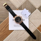 Buy Shop Swarovski Era Journey Chronograph Black Dial Black Leather Strap Watch for Women - 5295320 USA Online