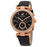 Buy Shop Swarovski Era Journey Chronograph Black Dial Black Leather Strap Watch for Women - 5295320 USA Online
