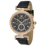 Buy Shop Swarovski Era Journey Chronograph Black Dial Black Leather Strap Watch for Women - 5295320 USA Online