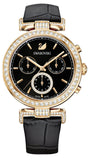Buy Shop Swarovski Era Journey Chronograph Black Dial Black Leather Strap Watch for Women - 5295320 USA Online