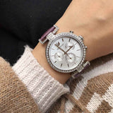 Buy Shop Swarovski Era Journey Chronograph Silver Dial Purple Leather Strap Watch for Women - 5296835 USA Online