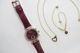 Buy Shop Swarovski Era Journey Red Dial Red Leather Strap Watch for Women - 5416701 USA Online