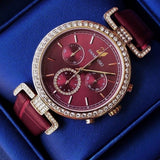 Buy Shop Swarovski Era Journey Red Dial Red Leather Strap Watch for Women - 5416701 USA Online