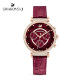 Buy Shop Swarovski Era Journey Red Dial Red Leather Strap Watch for Women - 5416701 USA Online