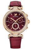 Buy Shop Swarovski Era Journey Red Dial Red Leather Strap Watch for Women - 5416701 USA Online