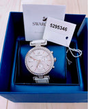 Buy Shop Swarovski Era Journey Silver Dial White Leather Strap Watch for Women - 5295346 USA Online