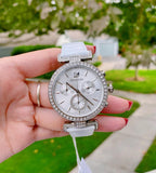 Buy Shop Swarovski Era Journey Silver Dial White Leather Strap Watch for Women - 5295346 USA Online