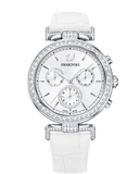 Buy Shop Swarovski Era Journey Silver Dial White Leather Strap Watch for Women - 5295346 USA Online