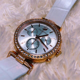 Buy Shop Swarovski Era Journey Silver Dial White Leather Strap Watch for Women - 5295369 USA Online