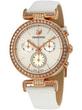 Buy Shop Swarovski Era Journey Silver Dial White Leather Strap Watch for Women - 5295369 USA Online