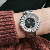 Buy Shop Swarovski Lovely Crystal Black Dial Silver Steel Strap Watch for Women - 1160305 USA Online