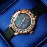 Buy Shop Swarovski Lovely Crystals Analog Black Dial Black Leather Strap Watch for Women - 5301877 USA Online
