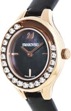Buy Shop Swarovski Lovely Crystals Analog Black Dial Black Leather Strap Watch for Women - 5301877 USA Online