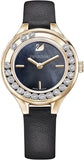 Buy Shop Swarovski Lovely Crystals Analog Black Dial Black Leather Strap Watch for Women - 5301877 USA Online