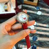Buy Shop Swarovski Lovely Crystals Analog White Dial Red Leather Strap Watch for Women - 5297584 USA Online
