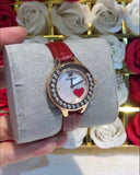 Buy Shop Swarovski Lovely Crystals Analog White Dial Red Leather Strap Watch for Women - 5297584 USA Online