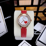 Buy Shop Swarovski Lovely Crystals Analog White Dial Red Leather Strap Watch for Women - 5297584 USA Online