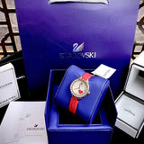 Buy Shop Swarovski Lovely Crystals Analog White Dial Red Leather Strap Watch for Women - 5297584 USA Online