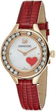 Buy Shop Swarovski Lovely Crystals Analog White Dial Red Leather Strap Watch for Women - 5297584 USA Online