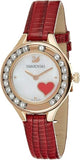 Buy Shop Swarovski Lovely Crystals Analog White Dial Red Leather Strap Watch for Women - 5297584 USA Online