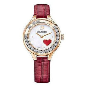 Buy Shop Swarovski Lovely Crystals Analog White Dial Red Leather Strap Watch for Women - 5297584 USA Online