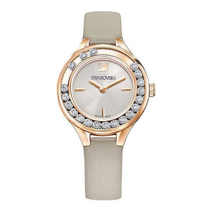 Buy Shop Swarovski Lovely Crystals Mini Grey Dial Grey Leather Strap Watch for Women - 5261481 USA Online