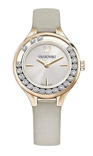 Buy Shop Swarovski Lovely Crystals Mini Grey Dial Grey Leather Strap Watch for Women - 5261481 USA Online