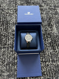 Buy Shop Swarovski Lovely Crystals Mother of Pearl Black Dial Black Leather Strap Watch for Women - 5242898 USA Online