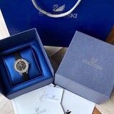 Buy Shop Swarovski Lovely Crystals Mother of Pearl Black Dial Black Leather Strap Watch for Women - 5242898 USA Online