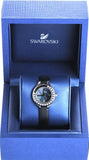 Buy Shop Swarovski Lovely Crystals Mother of Pearl Black Dial Black Leather Strap Watch for Women - 5242898 USA Online