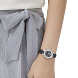 Buy Shop Swarovski Lovely Crystals Mother of Pearl Black Dial Black Leather Strap Watch for Women - 5242898 USA Online