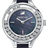 Buy Shop Swarovski Lovely Crystals Mother of Pearl Black Dial Black Leather Strap Watch for Women - 5242898 USA Online