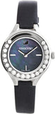 Buy Shop Swarovski Lovely Crystals Mother of Pearl Black Dial Black Leather Strap Watch for Women - 5242898 USA Online