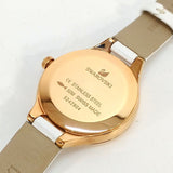 Buy Shop Swarovski Lovely Crystals Mother of Pearl Dial White Leather Strap Watch for Women - 5242904 USA Online