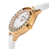 Buy Shop Swarovski Lovely Crystals Mother of Pearl Dial White Leather Strap Watch for Women - 5242904 USA Online
