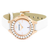 Buy Shop Swarovski Lovely Crystals Mother of Pearl Dial White Leather Strap Watch for Women - 5242904 USA Online