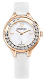 Swarovski Lovely Crystals Mother of Pearl Dial White Leather Strap Watch for Women - 5242904