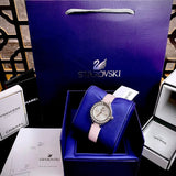 Buy Shop Swarovski Lovely Crystals Silver Dial Pink Leather Strap Watch for Women - 5261493 USA Online