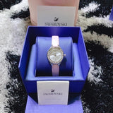 Buy Shop Swarovski Lovely Crystals Silver Dial Pink Leather Strap Watch for Women - 5261493 USA Online