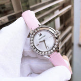 Buy Shop Swarovski Lovely Crystals Silver Dial Pink Leather Strap Watch for Women - 5261493 USA Online