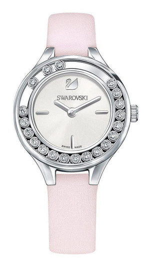 Buy Shop Swarovski Lovely Crystals Silver Dial Pink Leather Strap Watch for Women - 5261493 USA Online
