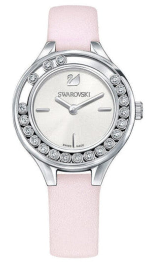 Buy Shop Swarovski Lovely Crystals Silver Dial Pink Leather Strap Watch for Women - 5261493 USA Online