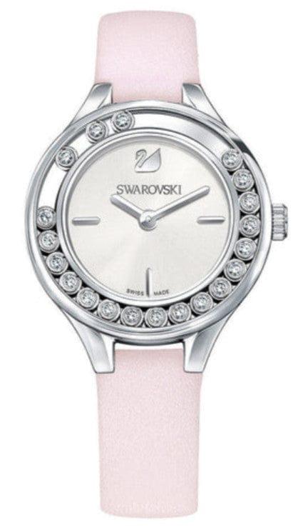 Buy Shop Swarovski Lovely Crystals Silver Dial Pink Leather Strap Watch for Women - 5261493 USA Online