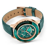 Swarovski Octea Lux Chrono Emerald Green Dial Green Leather Strap Watch for Women - 5452498