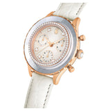 Buy Shop Swarovski Octea Chrono Crystals White Dial White Leather Strap Watch for Women - 5671150 USA Online