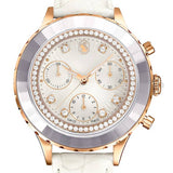 Buy Shop Swarovski Octea Chrono Crystals White Dial White Leather Strap Watch for Women - 5671150 USA Online