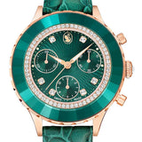 Buy Shop Swarovski Octea Chrono Green Dial Green Leather Strap Watch for Women - 5672931 USA Online